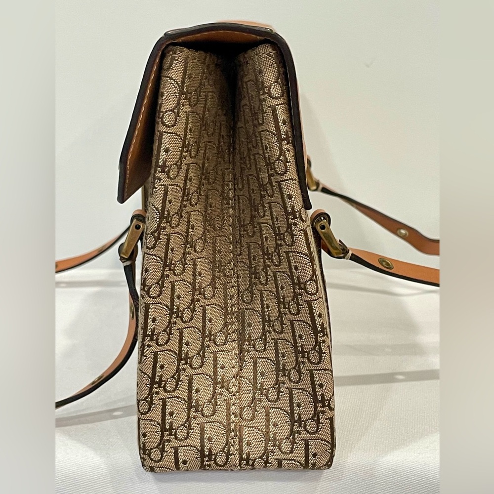 Christian Dior 2003 Diorissimo Street Chic Vintage Shoulder Bag, tan/gold, GUC - Picture 11 of 16